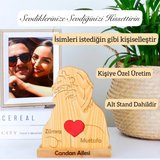 Aslan Figürlü Kişiye Özel Ahşap Aile Puzzle'ı