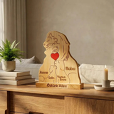 Aslan Figürlü Kişiye Özel Ahşap Aile Puzzle'ı 2 Çocuklu